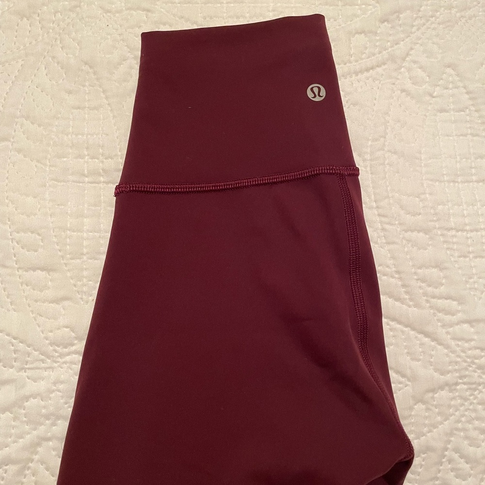 Lululemon Burgundy Leggings Luxtreme Crop Size 4